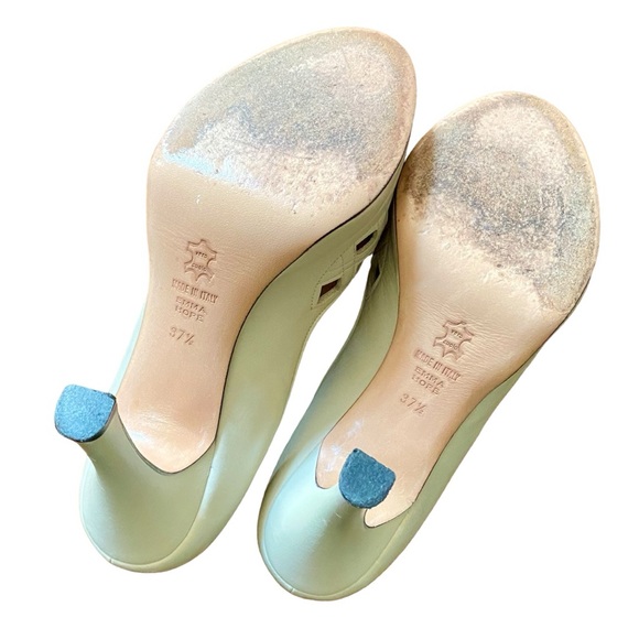 Emma Hope’s Off White Leather Open Toed Heels Sz 37.5 - Picture 9 of 11